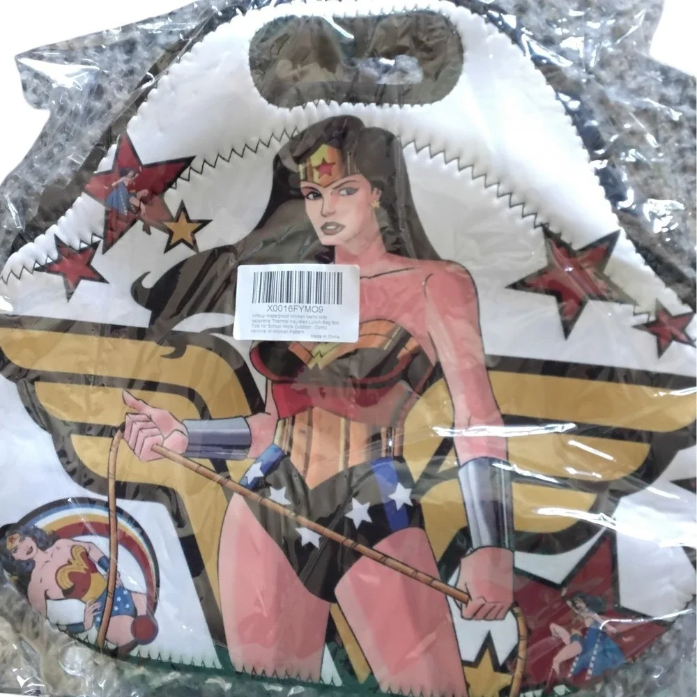 Wonder Woman‎ Neoprene Thermal Insulated Lunch Bag Tote Comic Heroine Pattern